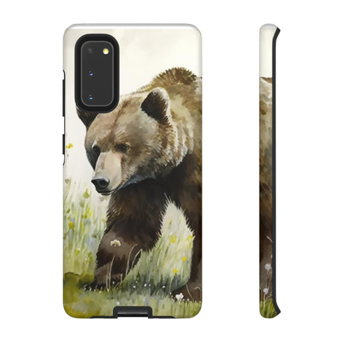 Grizzly Bear in a Field - Impact Resistant Phone Case Samsung Galaxy S20 Matte